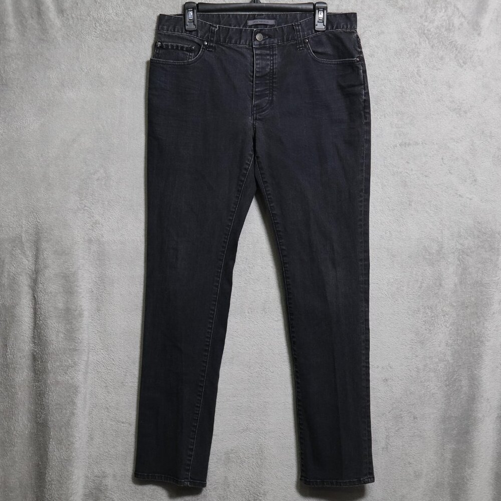 John Varvatos Jeans Mens 32R Charcoal Black Stretch Denim Button Fly Skull